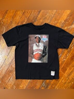 Vintage Mitchell & Ness hardwood classic Allen Iverson NBA draft tee